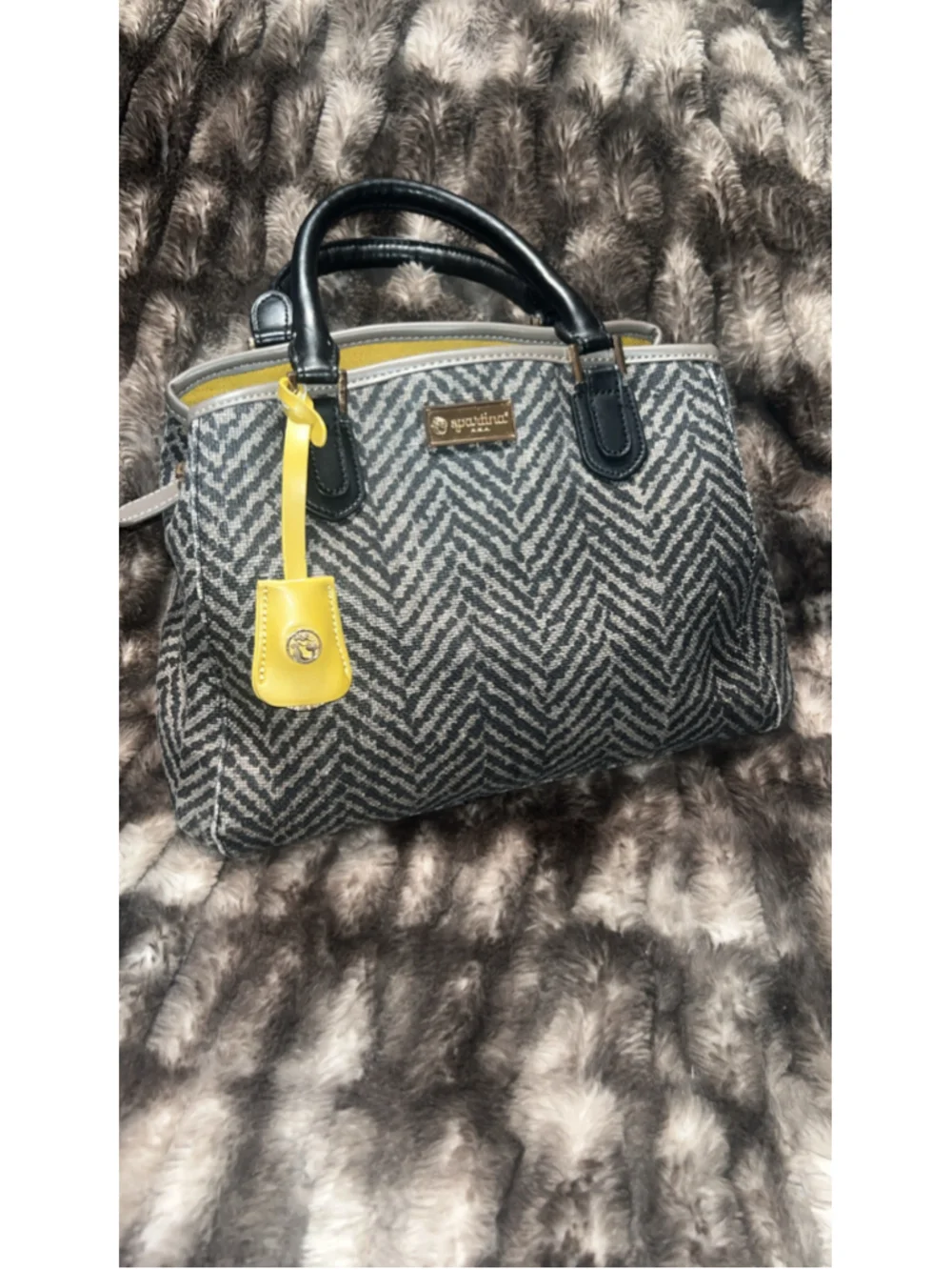 Women's Spartina 449 Satchel Bag One Size Grey and Yellow